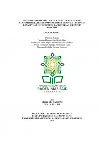 Image of Constituting Islamic Service Quality And Islamic Customer Relationship Management Through Customer Loyalty And Satisfaction: Indonesian's Islamic Bank Practise