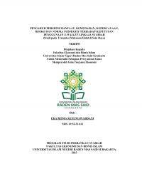 Image of PENGARUH PERSEPSI MANFAAT, KEMUDAHAN, KEPERCAYAAN, RISIKO DAN NORMA SUBJEKTIF TERHADAP KEPUTUSAN 
PENGGUNAAN E-WALLET LINKAJA SYARIAH (Studi pada Transaksi Makanan Halal di Solo Raya)