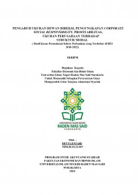 Image of Pengaruh ukuran dewan direksi, pengungkapan corporate social responsibility, profitabilitas, ukuran perusahan terhadap struktur modal studi kasus perusahaan perbankan yang terdaftar BEI studi kasus 2018-2022