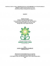 Image of Manfaat Dana Zakat Produktif Dalam Pemberdayaan Masyarakat Miskin Kabupaten Karanganyar (studi kasus BAZNAS Kabupaten Karanganyar)