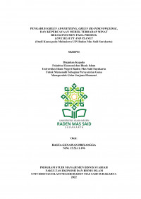 Image of PENGARUH GREEN ADVERTISING, GREEN BRANDKNOWLEDGE, DAN KEPERCAYAAN MEREK TERHADAP MINAT BELI KONSUMEN PADA PRODUK LOVE BEAUTY AND PLANET (Studi Kasus pada Mahasiswa UIN Raden Mas Said Surakarta)