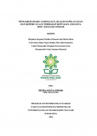 Image of Pengaruh Sharia Compliance, Kualitas Pelayanan, dan Kepercayaan Terhadap Kepuasan Anggota BMT Amanah Ummah