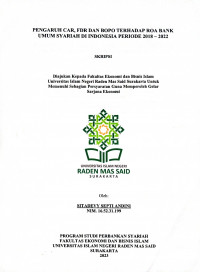 Image of PENGARUH CAR, FDR DAN BOPO TERHADAP ROA BANK 
UMUM SYARIAH DI INDONESIA PERIODE 2018 – 2022