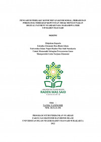 Image of PENGARUH PERILAKU KONSUMEN (FAKTOR SOSIAL, PRIBADI DAN PSIKOLOGI) TERHADAP KEPUTUSAN TIDAK MENGGUNAKAN DIGITAL PAYMENT SYARIAH PADA MAHASISWA FEBI  UIN RADEN MAS SAID