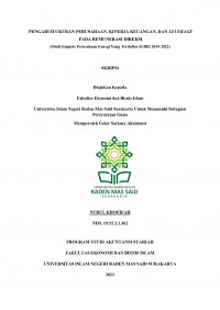 Image of PENGARUH UKURAN PERUSAHAAN, KINERJA KEUANGAN, DAN LEVERAGE PADA REMUNERASI DIREKSI (Studi Empiris Perusahaan Energi Yang Terdaftar di BEI 2019-2022)