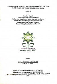 Image of Pengaruh CAR, FDR, NPF Terhadap Profitabilitas Bank Umum Devisa Syariah di Indonesia