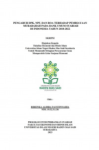 Image of PENGARUH DPK, NPF, DAN ROA TERHADAP PEMBIAYAAN MURABAHAH PADA BANK UMUM SYARIAH  DI INDONESIA TAHUN 2018-2022