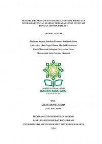 Image of Pengaruh Pengetahuan Investasi, Persepsi Resiko Dan Literasi Keuangan Syariah Terhadap Minat Investasi dengan Cryptocurrency