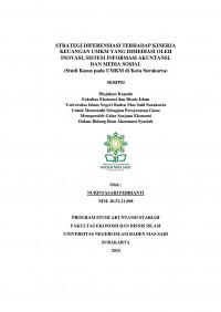 Image of STRATEGI DIFERENSIASI TERHADAP KINERJA  KEUANGAN UMKM YANG DIMEDIASI OLEH INOVASI, SISTEM INFORMASI AKUNTANSI,  DAN MEDIA SOSIAL (Studi Kasus pada UMKM di Kota Surakarta)
