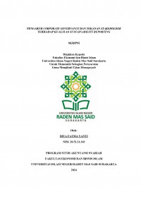 Image of PENGARUH CORPORATE GOVERNANCE DAN TEKANAN STAKEHOLDER TERHADAP KUALITAS SUSTAINABILITY REPORTING
