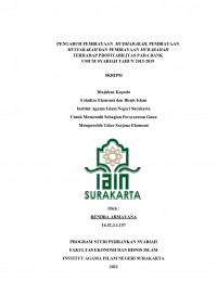 Image of Pengaruh Pembiayaan Mudharabah, Pembiayaan Musyarakah Dan Pembiayaan Murabahah Terhadap Profitabilitas Bank Umum Syariah Tahun 2015-2019