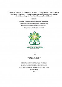 Image of DAMPAK MODAL SENDIRI DAN PEMBIAYAAN  QARDHUL  HASAN  PADA PROGRAM POKUSMA TERHADAP PENGEMBANGAN USAHA MIKRO (Studi Kasus Anggota Baitul Maal Tumang Boyolali Pusat)