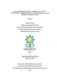 Image of Pengaruh Religiusitas, Kepercayaan Dan Pendapatan Terhadap Minat Masyarakat Dalam Membayar Zakat Maal