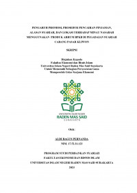Image of PENGARUH PROMOSI, PROSEDUR PENCAIRAN PINJAMAN, ALASAN SYARIAH, DAN LOKASI TERHADAP MINAT NASABAH MENGGUNAKAN  PRODUK ARRUM BPKB DI PEGADAIAN SYARIAH CABANG PASAR KLIWON
