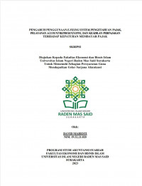 Image of “Pengaruh Penggunaan E-filing system, Pengetahuan Pajak, Pelayanan Account representative, Dan Keadilan Perpajakan Terhadap Kepatuhan Membayar Pajak“
