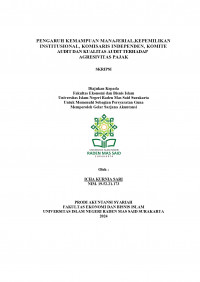 Image of Pengaruh Kemampuan Manajerial, Kepemilikan Institusional, Komisaria Independen, Komite Audit dan Kualitas Audit terhadap Agresivitas Pajak