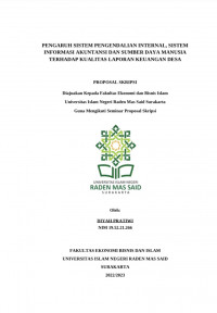 Image of Pengaruh sistem pengendalian internal, sistem informasi akuntansi, dan sumber daya manusia terhadap kualitas laporan keuangan desa