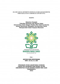 Image of ISLAMIC SOCIAL REPORTING DITINJAU DARI KARAKTERISTIK PERUSAHAAN DAN CORPORATE GOVERNANCE