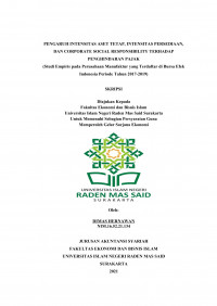 Image of Pengaruh Intensitas Aset Tetap, Intensitas Persediaan, Dan Corporate Social Responsibility Terhadap Penghindaran Pajak (Studi Empiris Pada Perusahaan Manufaktur Yang Terdaftar Di Bursa Efek Indonesia Periode Tahun 2017-2019)