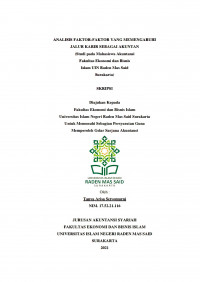 Image of Analisis Faktor-Faktor Yang Memengaruhi Just Karir Sebagai Akuntan (Studi Pada Mahasiswa Akuntansi Fakultas Ekonomi Dan Bisnis Islam Uin Raden Mas Said Surakarta)