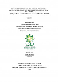 Image of PENGARUH ENTERPRISE RISK MANAGEMENT, INTELLECTUAL CAPITAL, KUALITAS LABA DAN PROFITABILITAS TERHADAP NILAI PERUSAHAAN (Studi pada Perusahaan Manufaktur yang Terdaftar di BEI tahun 2017-2019)