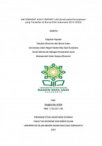 Image of Antesedent Audit Report Lag (Studi Pada Perusahaan Yang Terdaftar Di Bursa Efek Indonesia Tahun 2016-2020)