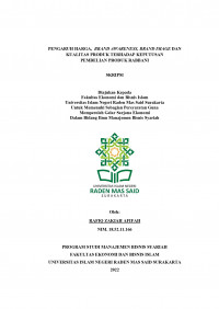 Image of PENGARUH HARGA,  BRAND AWARENESS, BRAND IMAGE DAN KUALITAS PRODUK TERHADAP KEPUTUSAN PEMBELIAN PRODUK RABBANI