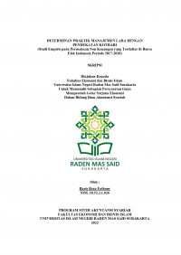 Image of DETERMINAN PRAKTIK MANAJEMEN LABA DENGAN PENDEKATAN KOTHARI (Studi Empiris pada Perusahaan Non Keuangan yang Terdaftar di Bursa Efek Indonesia Periode 2017-2020)