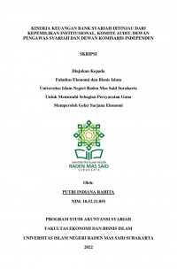 Image of KINERJA KEUANGAN BANK SYARIAH DITINJAU
DARI KEPEMILIKAN INSTITUSIONAL, KOMITE
AUDIT, DEWAN PENGAWAS SYARIAH DAN
DEWAN KOMISARIS INDEPENDEN