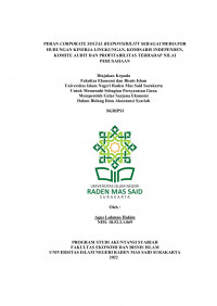 Image of PERAN CORPORATE SOCIAL RESPONSIBILITY SEBAGAI MEDIATOR HUBUNGAN KINERJA LINGKUNGAN, KOMISARIS INDEPENDEN, KOMITE AUDIT DAN PROFITABILITAS TERHADAP NILAI PERUSAHAAN