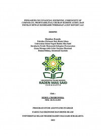 Image of PENGARUH CEO FINANCIAL EXPERTISE, COMPLEXITY OF CORPORATE, PROFITABILITAS, UKURAN KOMITE AUDIT, DAN UKURAN DEWAN KOMISARIS TERHADAP AUDIT REPORT LAG