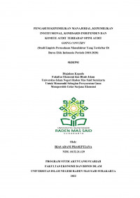 Image of PENGARUH KEPEMILIKAN MANAJERIAL, KEPEMILIKAN
INSTITUSIONAL, KOMISARIS INDEPENDEN DAN KOMITE AUDIT TERHADAP OPINI AUDIT GOING CONCERN (Studi Empiris Perusahaan Manufaktur Yang Terdaftar Di Bursa Efek Indonesia Periode 2018-2020)