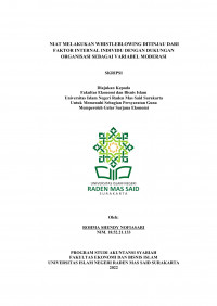 Image of NIAT MELAKUKAN WHISTLEBLOWING DITINJAU DARI FAKTOR INTERNAL INDIVIDU DENGAN DUKUNGAN ORGANISASI SEBAGAI VARIABEL MODERASI