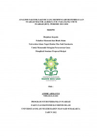 Image of ANALISIS FAKTOR-FAKTOR YANG MEMPENGARUHI PEMBIAYAAN SYARIAH SEKTOR AGRIKULTUR PADA BANK UMUM SYARIAH (BUS) PERIODE 2015-2020