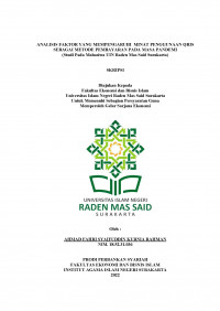 Image of ANALISIS FAKTOR YANG MEMPENGARUHI MINAT PENGGUNAAN QRIS SEBAGAI METODE PEMBAYARAN PADA MASA PANDEMI (Studi Pada Mahasiwa UIN Raden Mas Said Surakarta)