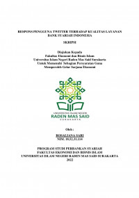 Image of RESPONS PENGGUNA TWITTER TERHADAP KUALITASLAYANANBANK SYARIAHINDONESIA