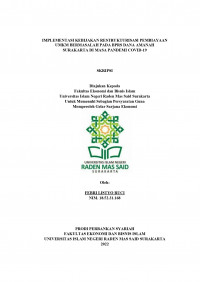 Image of IMPLEMENTASI KEBIJAKAN RESTRUKTURISASI PEMBIAYAAN UMKM BERMASALAH PADA BPRS DANA AMANAH SURAKARTA DI MASA PANDEMI COVID-19