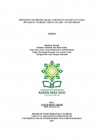 Image of IMPLEMENTASI PRINSIP SHARIA CORPORATE GOVERNANCE PADA PEGADAIAN  SYARIAH  CABANG ISLAMIC CENTRE BEKASI