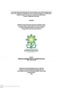 Image of ANALISIS PENGARUH RASIO FUNGSI SOSIAL DAN FUNGSI EDUKASI DALAM LAPORAN CORPORATE SOCIAL RESPONSIBILITY TERHADAP PROFITABILITAS BANK SYARIAH DI INDONESIA TAHUN PERIODE 2014-2020