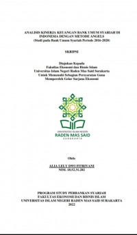 Image of ANALISIS KINERJA KEUANGAN BANK UMUM SYARIAH DI INDONESIA DENGAN METODE ANGELS (Studi pada Bank Umum Syariah Periode 2016-2020)
