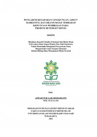 Image of Pengaruh Kesadaran Lingkungan, Green Marketing dan Brand Image Terhadap Keputusan Pembelian Pada Produk Detergen Rinso