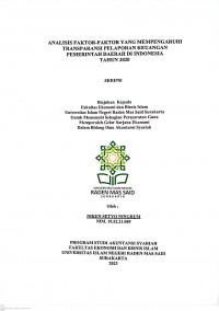 Image of ANALISIS FAKTOR-FAKTOR YANG MEMPENGARUHI
TRANSPARANSI PELAPORAN KEUANGAN
PEMERINTAH DAERAH DI INDONESIA 
TAHUN 2020