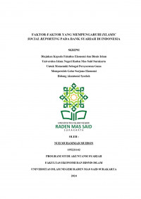 Image of Faktor-faktor yang mempengaruhi Islamic social reporting pada bank syariah di indonesia