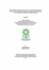 Image of DETERMINAN KINERJA KEUANGAN PADA PERUSAHAAN MANUFAKTUR KAPITALISASI PASAR BESAR DAN KECIL YANG TERDAFTAR DI BEI TAHUN 2019-2021