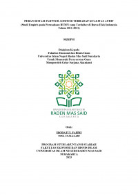 Image of PERAN ROTASI PARTNER AUDITOR TERHADAP KUALITAS AUDIT (Studi Empiris pada Perusahaan BUMN yang Terdaftar di Bursa Efek Indonesia Tahun 2011-2021)