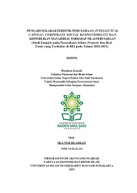 Image of PENGARUH KARAKTERISTIK PERUSAHAAN, INTELLECTUAL CAPITAL, CORPORATE SOCIAL RESPONSIBILITY DAN KEPEMILIKAN MANAJERIAL TERHADAP NILAI PERUSAHAAN (Studi Empiris pada Perusahaan Sektor Property dan Real  Estate yang Terdaftar di BEI pada Tahun 2018-2021)