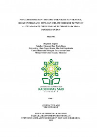 Image of PENGARUH IMPLEMENTASI GOODICORPORATEIGOVERNANCE, RISIKOIPEMBIAYAAN, BOPO, DAN INFLASI TERHADAP RETURN ON ASSET PADA BANK UMUM SYARIAH DI INDONESIA DI MASA PANDEMI COVID-19