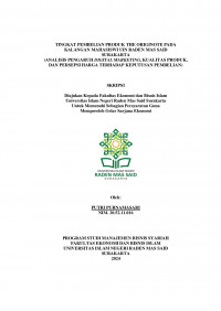 Image of TINGKAT PEMBELIAN PRODUK THE ORIGINOTE PADA  KALANGAN MAHASISWI UIN RADEN MAS SAID  SURAKARTA (ANALISIS PENGARUH DIGITAL MARKETING, KUALITAS PRODUK, DAN PERSEPSI HARGA TERHADAP KEPUTUSAN PEMBELIAN)