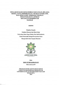 Image of PENGARUH RASIO KEMANDIRIAN KEUANGAN, BELANJA MODAL, DANA PERIMBANGAN,  UKURAN LEGISLATIF, DAN OPINI AUDIT TERHADAP TINGKAT PENGUNGKAPAN LAPORAN KEUANGAN PEMERINTAH DAERAH