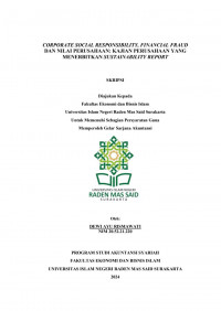 Image of CORPORATE SOCIAL RESPONSIBILITY, FINANCIAL FRAUD DAN NILAI PERUSAHAAN: KAJIAN PERUSAHAAN YANG MENERBITKAN SUSTANAIBILITY REPORT